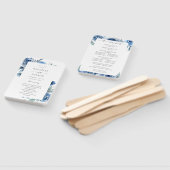 Dusty Blue & Blue Floral Wedding Programme Handwaaier (Niet-gemonteerd)