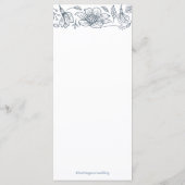 Dusty Blue & Blush Flowers Wedding Menu - Licht (Achterkant)