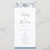 Dusty Blue & Blush Flowers Wedding Program Programma (Voorkant)