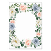 Dusty Blue Blush Perzik Bruiloft Behuizing Kaarten (Achterkant)