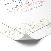 Dusty Blue Blush Pink Floral Shower Welkom Poster (Hoek)