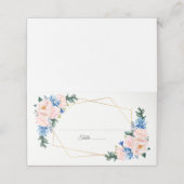 Dusty Blue Blush Pink Geometric Floral Wedding (Buitenkant ongevouwen)