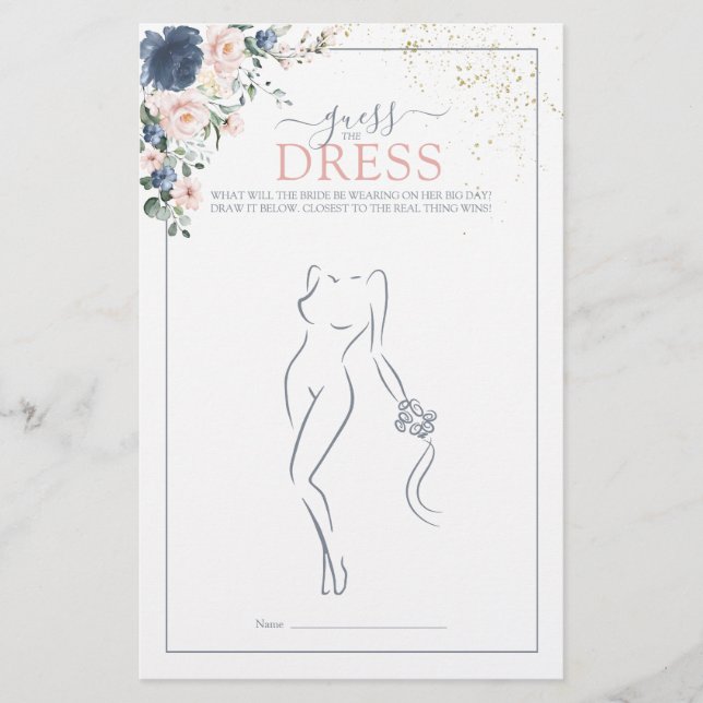 Dusty Blue Blush Pink Gold denk dat het dress Game (Voorkant)