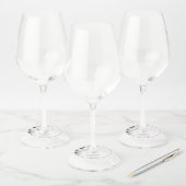 Dusty Blue Blush Pink Gold Vrijgezellenfeest Wijnglaslabel (Set)