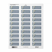 Dusty Blue Blush Pink Peach Floral Wedding Etiket (Full Sheet)