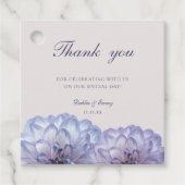 Dusty Blue Blush Roze Bloemen Bruiloft Dank u Bedankjes Labels (Voorkant)