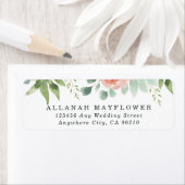 Dusty Blue Blush Succulent Bloementuin Bruiloft Etiket (Insitu)