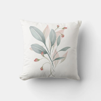 Dusty Blue & Blush Watercolor Accent Pillow Cover Kussen