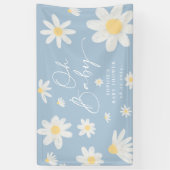 Dusty Blue Boho Daisy Flower Baby shower Banner (Verticaal)