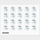 Dusty Blue Boho Floral Hartelijk dank Vierkante Sticker (Vel)