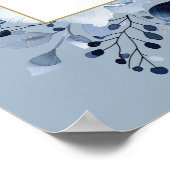 Dusty Blue Boho Floral Holy Communion Affiche de b (Coin)