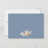 Dusty Blue Boho Floral Wedding Carte RSVP (Dos)