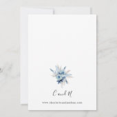 Dusty Blue Boho Floral Wedding Kaart (Achterkant)