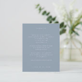 Dusty Blue Boho Photo Wedding Modern Informatiekaartje (Staand voorkant)