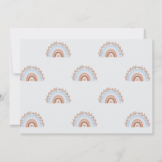 Dusty Blue Boho Rainbow Invitation d'anniversaire (Dos)