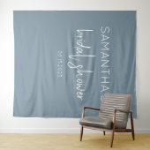 Dusty Blue Boho Vrijgezellenfeest Backdrop Wandkleed (In Situ (horizontaal))