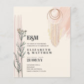Dusty Blue Boho Wedding Invitations (Voorkant)