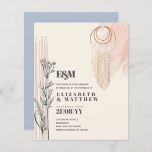Dusty Blue Boho Wedding Invitations
