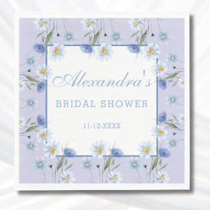 Dusty Blue Boho Wildflower Vrijgezellenfeest Servet