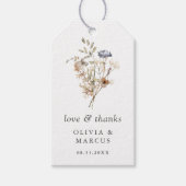 Dusty Blue Boho Wildflower Wedding Cadeaulabel (Voorkant)