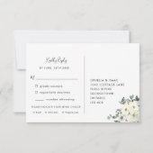 Dusty Blue Border Elegant Menu Choice RSVP Card (Dos)