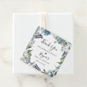 Dusty Blue Botanical Bedankjes Labels (In situ)
