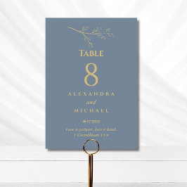 Dusty Blue Botanical Christian Wedding    Table Nu Kaart