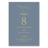 Dusty Blue Botanical Christian Wedding Table Nu Kaart (Voorkant)