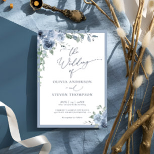 Dusty Blue Botanical Faire-part de mariage