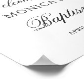 Dusty Blue Botanical Floral Baptism Welcome Sign Poster (Hoek)