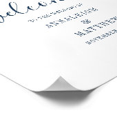 Dusty Blue Botanical Floral Wedding Welcome Poster (Hoek)