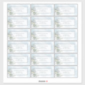 Dusty Blue Botanical Greenery 18 Guest Address Sticker (Vel)