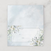 Dusty Blue Botanical Greenery Waterverf (Buitenkant ongevouwen)