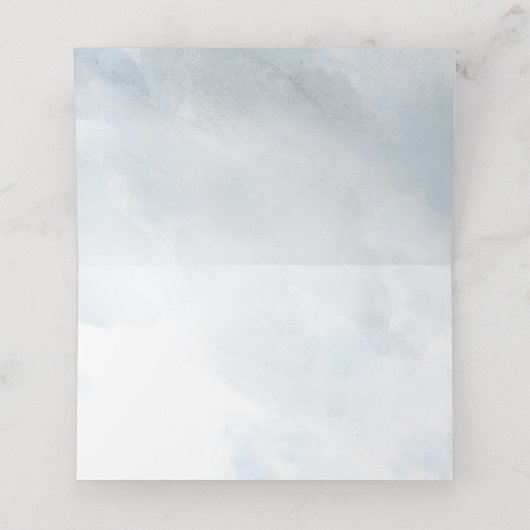 Dusty Blue Botanical Greenery Waterverf (Binnenkant ongevouwen)