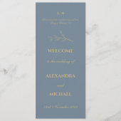 Dusty Blue Botanical Minimalist Christian Wedding  Programma (Voorkant)