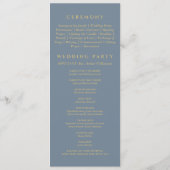 Dusty Blue Botanical Minimalist Christian Wedding  Programma (Achterkant)