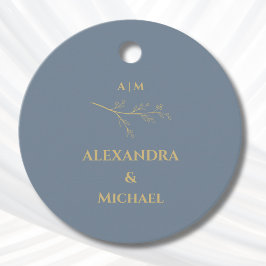 Dusty Blue Botanical Minimalist Wedding Bedankt Bedankjes Labels