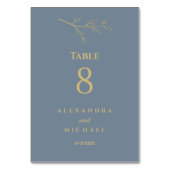 Dusty Blue Botanical Minimalist Wedding Kaart (Voorkant)