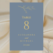 Dusty Blue Botanical Minimalist Wedding Kaart