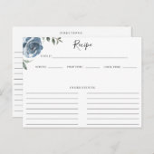 Dusty Blue Botanical Recept Kaart (Voorkant / Achterkant)