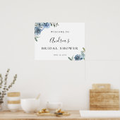 Dusty Blue Botanical Vrijgezellenfeest Welcome Poster (Keuken)