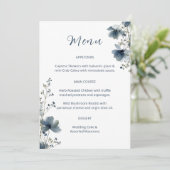 Dusty Blue Botanical Wedding Menu (Staand voorkant)