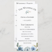 Dusty Blue Botanical Wedding Program Programma (Voorkant / Achterkant)