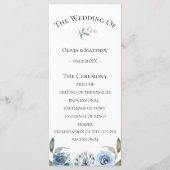 Dusty Blue Botanical Wedding Program Programma (Voorkant)