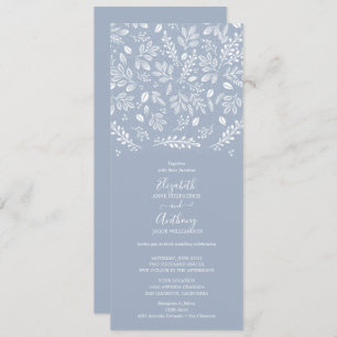 Dusty Blue Botanicals Wedding Kaart