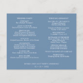 Dusty Blue Bourgogne Berry Programme de mariage Ca (Dos)