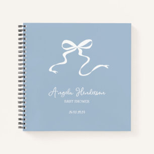 Dusty Blue Bow Baby shower livre d'hôtes