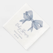 Dusty Blue Bow Boy Baby shower Servet (Hoek)