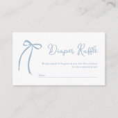Dusty Blue Bow Diaper Raffle Enclosure Kaart (Voorkant)