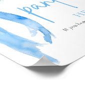 Dusty Blue Bow Drop Your Panties Here Spelbord Poster (Hoek)